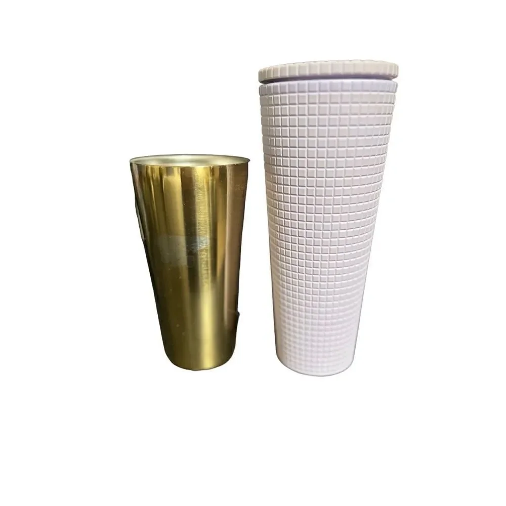 Starbucks Limited Edition Matte Lilac  Grid Tumbler 24oz Cold Cup
